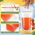 thumbnail image 3 of 250 Pcs Muka 12 OZ Reusable Frosted Stand up Juice Pouches with Reusable Straws, Hand-held, 4 Mil, 3 of 5