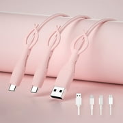 EGNMCR Silicone Mobile Phone Data Cable Protective Cover Opposition Bend And Break Charging Cable Head Cover Three Piece Set Suitable For Android And Apples Silicone data cable protective sheath