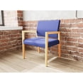 thumbnail image 4 of Pemberly Row Waiting Reception Wide Guest Chair Wood Frame in Blue, 4 of 5