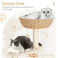 thumbnail image 6 of Sennaux 54" Rattan Cat Tree Tower for Large Cats with Capsule Hammock Cat Scratching Post, 6 of 7