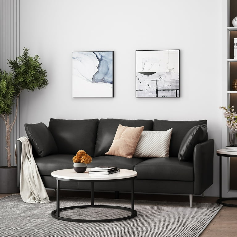 Throws for best sale black leather sofa