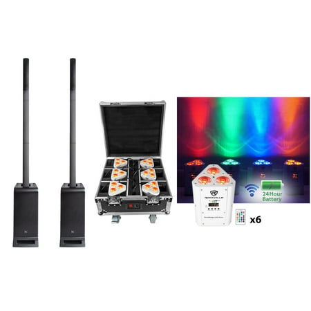 (2) JBL EON ONE PRO Rechargeable PA Array Speakers+(6) White Rechargeable Lights