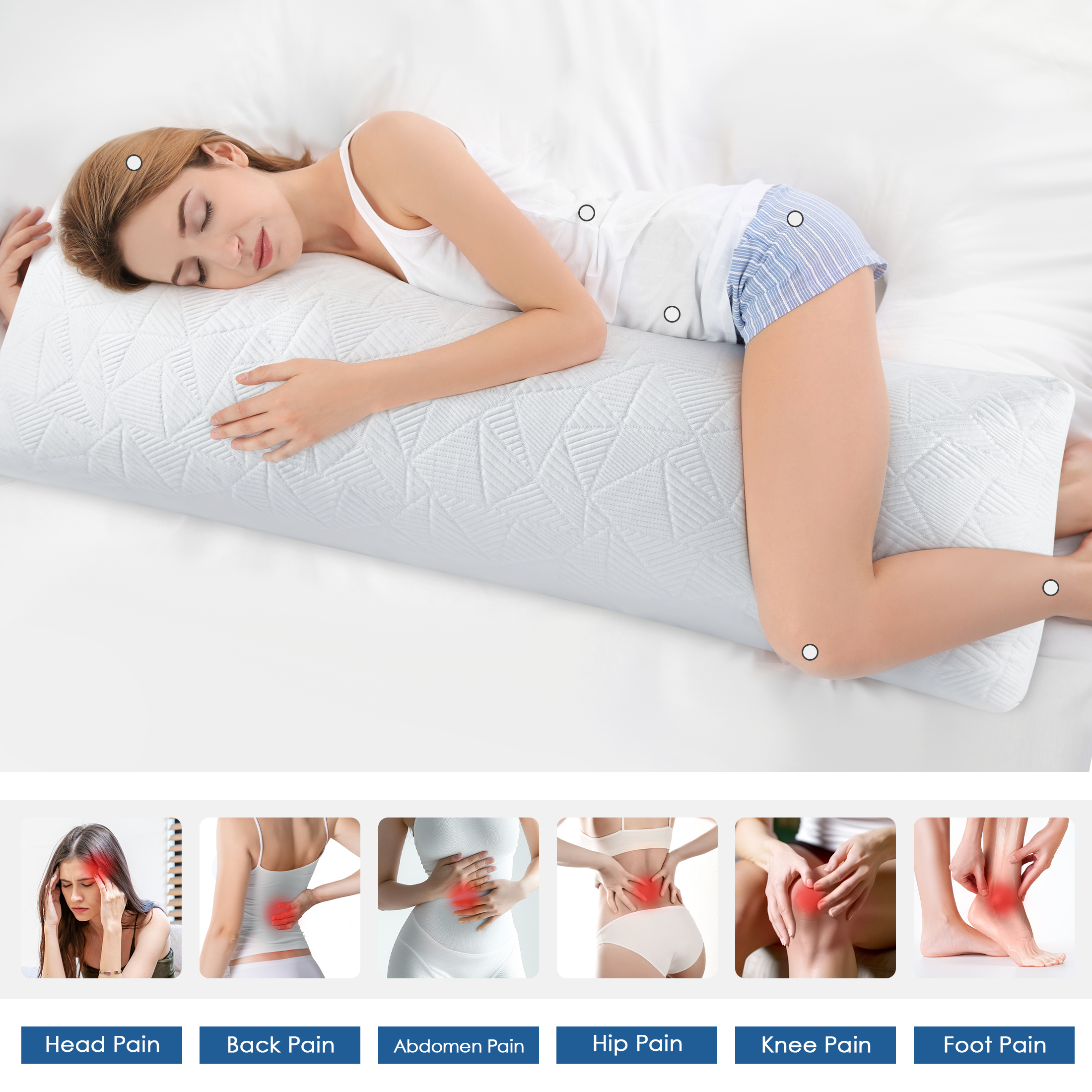 MOONORAH Memory Foam Body Pillow, 20 x 54 Inch photo 6