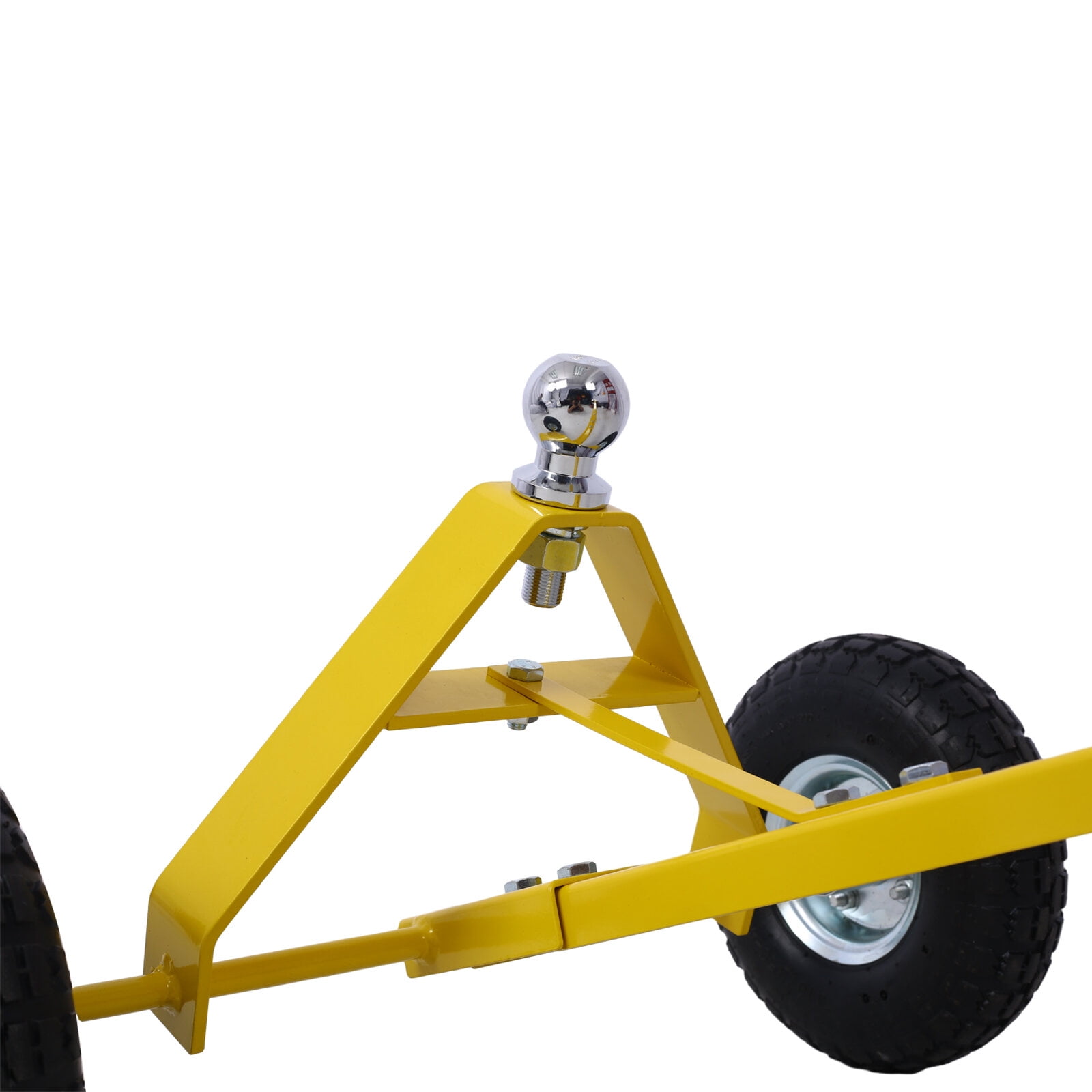 Heavy Duty Trailer Dolly with 10" Pneumatic Tires - 600 LB Tongue Weight Capacity, Steel Construction, Extra-Long Handle for Easy Maneuvering, Yellow