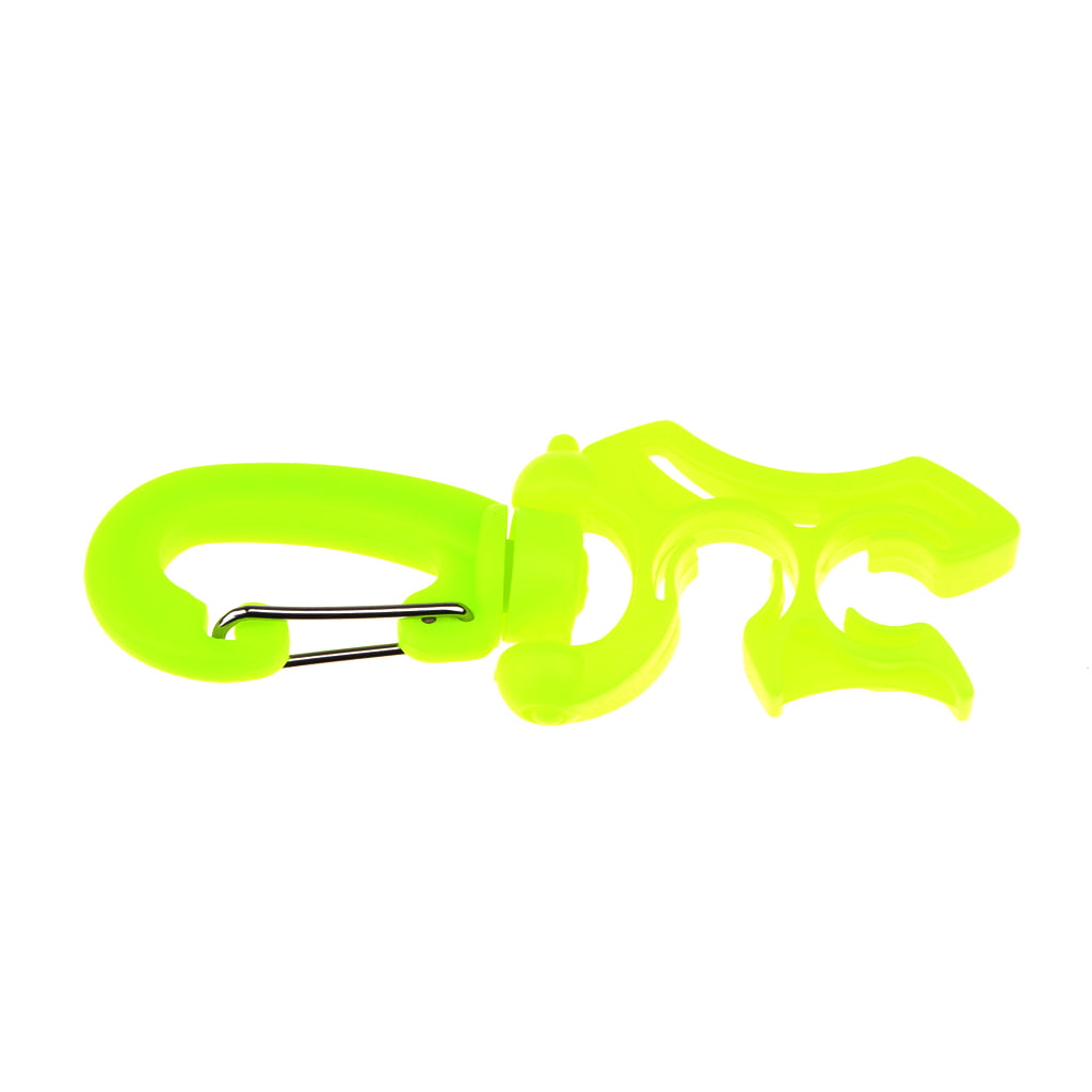 100mm Scuba Diving Double BCD Hose Holder with Rotates & Folding Clip Yellow 