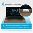 thumbnail image 4 of AcuRite Weather Valet Charging Pad Alarm Clock, Black with Walnut Finish, 4 of 9