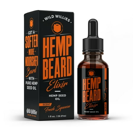 Wild Willies Hemp Beard Elixir  Beard Oil with Hemp Seed Oil  Fresh Squeeze Scent  1 oz