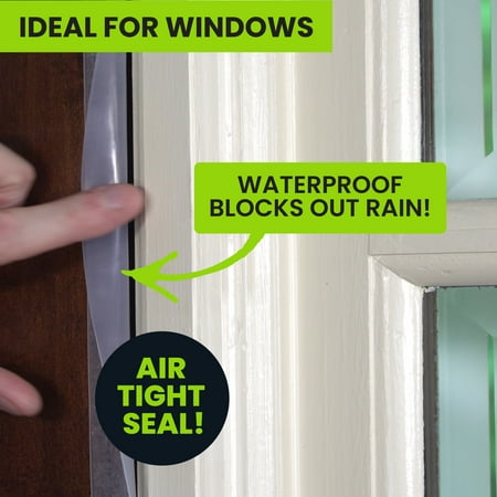 Alien Seal Draft Seal Window Door Seal Strip Transparent Windproof Sealing Tape Self Adhesive Draft Seal Tape 3 Rolls 49ft