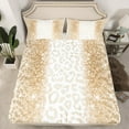 thumbnail image 2 of jejeloiu Leopard Cheetah Pattern Queen Sheet Sets,Gold Glitter Print Flat Sheet,Modern Aesthetic Desgin Queen Fitted Sheet For Boys Girls,Luxury Bedroom Decor,4 Pieces, 2 of 7