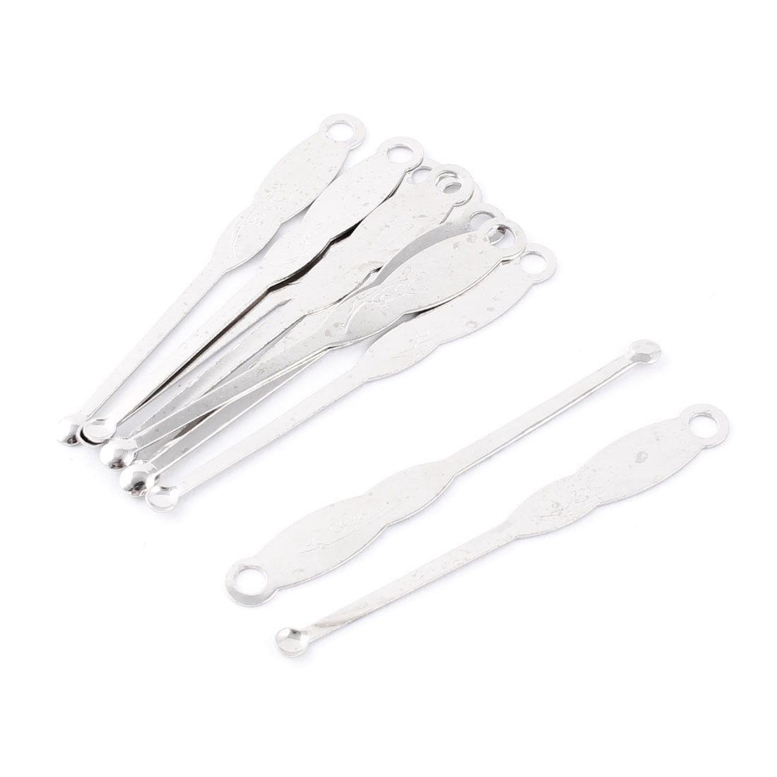Household Metal Ear Cleaner Curette Wax Removal Tool Earpick Silver Tone 10 Pcs