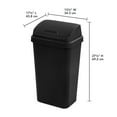 Sterilite 13 Gallon Trash Can, Plastic Swing Top Kitchen Trash Can