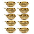 thumbnail image 3 of Juego de lámparas de aceite SATVIK de latón hechas a mano, pequeñas, Diya, 10 unidades, 3 of 8