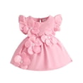 thumbnail image 2 of DuoJiaJ Robe de Fête à Manches Volantées à Fleurs pour Tout-Petites Filles, Robe de Fête Dansante, Vêtements Taille 6-12 Mois, 2 of 5