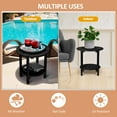 thumbnail image 2 of Nalone HDPE Adirondack Outdoor Side Table, Double Layer With Shelf All Weather Use Patio End Table, Outside Coffee Side End Table, Black, 2 of 7