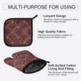 thumbnail image 3 of Yayeee Oven Mitts and Pot Holder Set of 2 Heat Resistant Kitchen Gloves Baking Hot Pad, Circular Gold Pattern, 3 of 5