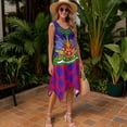 thumbnail image 4 of Garronmavis Haiti Flag Couple Matching Outfit Husban and Wife Clothing Men's Short Sleeve Shirt Summer Beach Tops and Women's Tank Dress Irregular Hem Vacation Sundress, 4 of 8