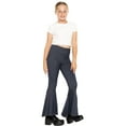 thumbnail image 2 of Stretch Is Comfort Girl's Poly/Spandex Stretch Bell Bottoms Flare Pants Denim Blue Medium, 2 of 6