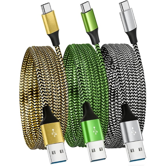 "Eeyueer 3-Pack 6FT USB A to USB C Cable Fast Charging comparable for iPhone , Samsung Galaxy ,, Huawei, Google Pixel, Long "