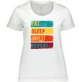 thumbnail image 3 of Inktastic Stock Broker Eat Sleep Invest Repeat Women's Plus Size T-Shirt, 3 of 5