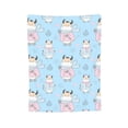 thumbnail image 7 of DouZhe Ultra-Soft Micro Fleece Lightweight Flannel Bed Blanket, Cute Pink Cartoon Cows Print Cozy Warm Throw Blankets, 80"x60", 7 of 7