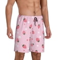 thumbnail image 2 of Sikiie Floral Strawberr Mens Pajama Shorts, Lightweight Lounge Pant with Pockets Soft Sleep Pj Shorts for MenLarge, 2 of 6