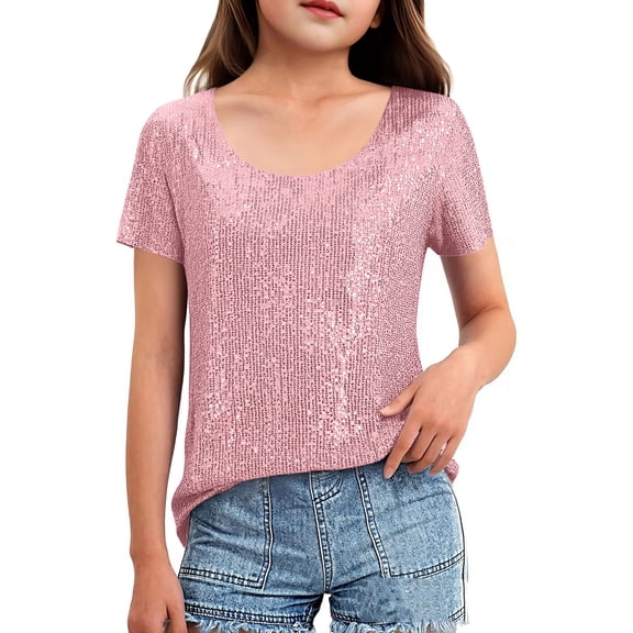 Cute Tops for Girls Fashion Crewneck Casual Tees Summer Loose Pullover Shirts Girls Clothes Size 2-11