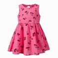 thumbnail image 2 of NOLDARES Toddler Girls Cotton Sleeveless Dress Loose Casual A-Line Skater Dresses(Watermelon Red,5-6 Years), 2 of 4