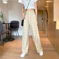 thumbnail image 6 of Harajuku Wide Leg Pants For Women Korean Style High Waist Plaid Wide Pants, 6 of 6