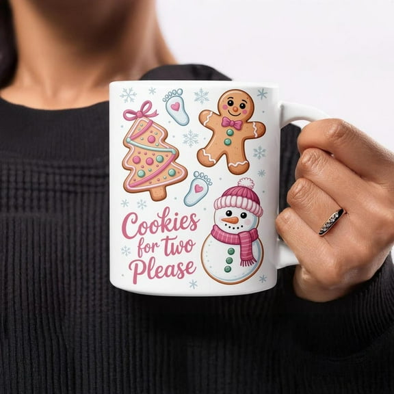 Cookies for Two Mug, CH1Ristmas Mug, H1oliday Mug, Fest Mug, Cute Winter Mug, Snowman Mug, Gingerbread Mug, H1oliday Baking Mug