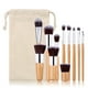 thumbnail image 1 of Juego de brochas de maquillaje de bambú de 11 piezas para base, polvo, corrector, sombra de ojos, rubor, kit de viaje, herramienta de belleza para brochas de sombra de ojos ER, 1 of 5