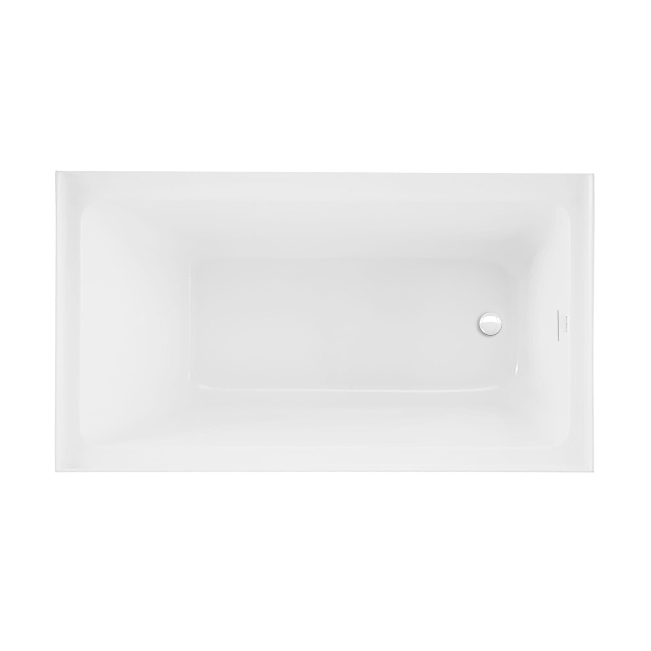 Voltaire 54 x 30 Skirted Right Drain Soaking Apron Bathtub in Glossy White with Integrated Overflow, Drain Included