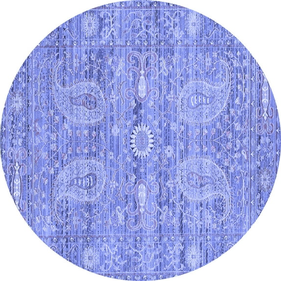 Ahgly Company Indoor Round Persian Blue Traditional Area Rugs, 4' Round