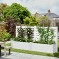 thumbnail image 3 of MAYEERTY 3-Piece Outdoor White PVC Rectangular Planter Box with Trellis for Climbing Plants, Raised Garden Bed, 3 of 10