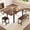 brown, variant on 5pcs Dining Table Set for Big Family, 63"L Large Extendable Kitchen Table Set with 2 Benches & 2 Square Stools, Modern Industrial Dining Room Furniture Set for Dining Room, Kitchen, Easy Assembly