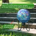 thumbnail image 4 of Gazing Ball, Iridescent Crackled Glass Mosaic Gazing Balls Sphere for Garden Lawn Outdoor Ornament Yard Decorative, 10-Inch, Purple, 4 of 9