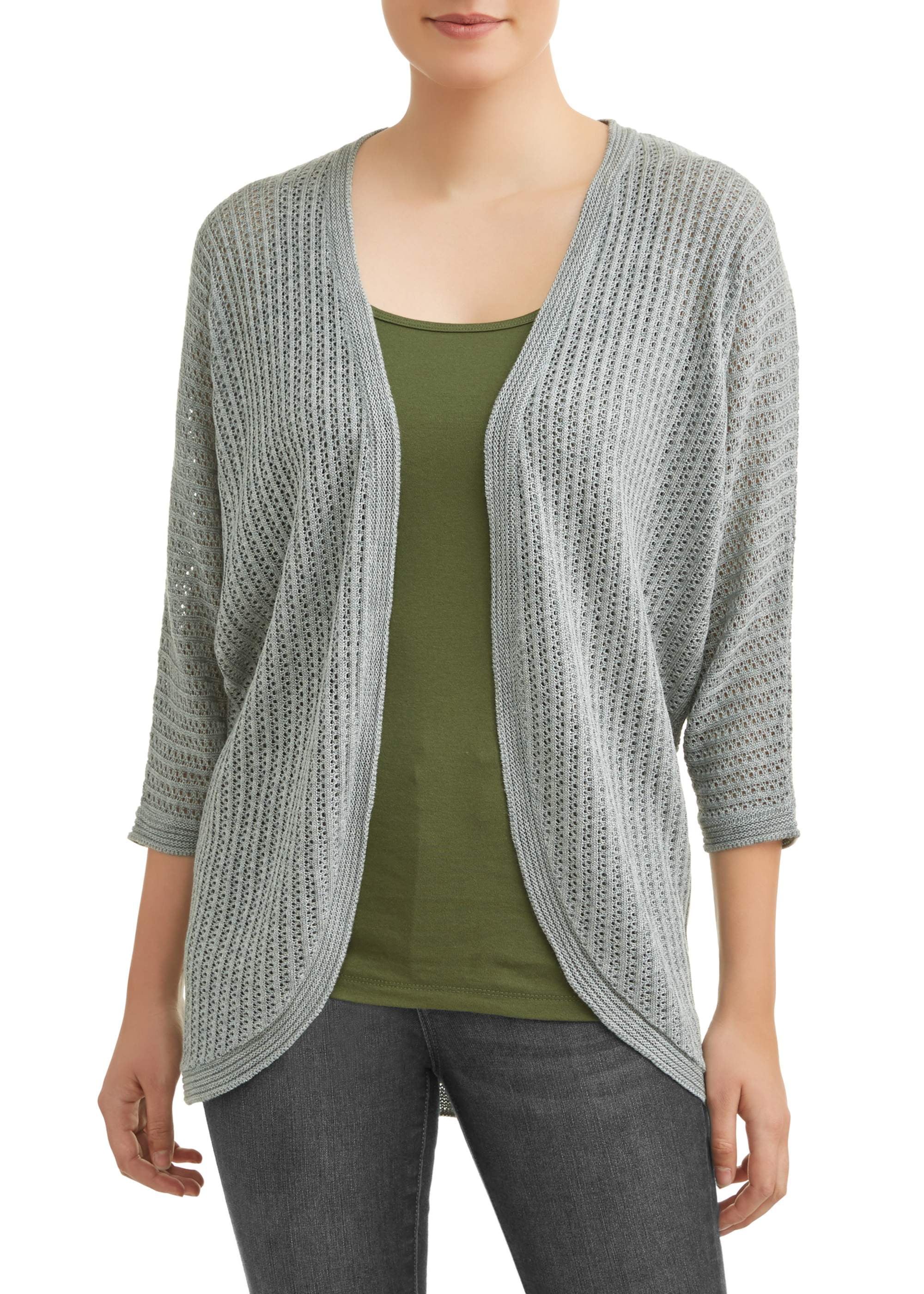time and tru pointelle cardigan