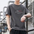 thumbnail image 3 of Camiseta de hombre con letras del alfabeto, 100 % algodón, camisetas azules de gran tamaño para hombre, camisetas Trendyol, ropa elegante de moda barata y vintage XL, 3 of 5
