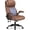 Brown, variant on Ergonomic Office Chair - Desk Computer Chair, Leather High Back Executive Chairs with Adjustable Lumbar Support & Flip Up Arms, Rocking, Black
