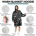 thumbnail image 5 of Wearable Oversized Blanket,Black White Gothic Hand Bat Eye Pattern Wearable Blanket Hoodie for Adults,Cozy Hooded Blankets with Super Pockets,Super Warm Fuzzy Pullover for Women & Men, 5 of 6