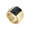 Gold Plated Black, variant on Women's Stainless Steel Square Glass Ctystal Inlay Chunky Engagement Ring Trendy Gemstone Wedding Jewelry Gold Champagne Stone Size 7