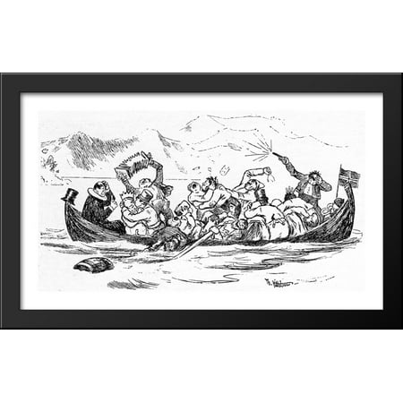 - Brudeferden I Hardanger 40x24 Large Black Wood Framed Print Art by Theodor Severin Kittelsen