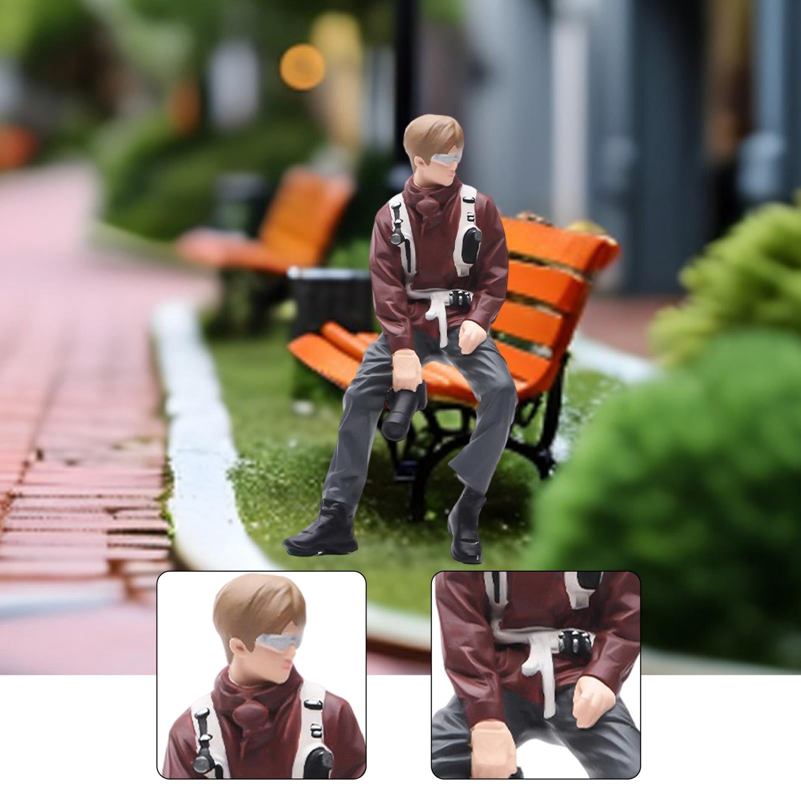 Dualoai 1/18 Man Miniature Figure Photographer Collections Miniature People Figurine