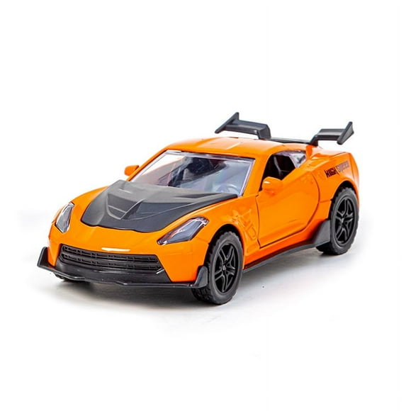 1:36 alloy super sports car model children's toy car ornaments pull back car model toy boy toy (orange, 2 packs)