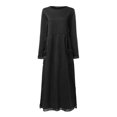 thumbnail image 3 of ZANZEA Womens Long Sleeve Baggy Pullover Lace Patchwork Hem Sweatshirt Dress, 3 of 4