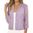 thumbnail image 2 of BILIKEYU Women's Solid Color Lace Knitted Cardigan, Cardigan Sweaters for Women, Womens Cardigan, Cropped Cardigan, 2 of 5