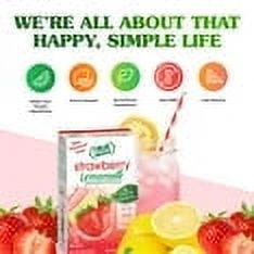 True Lemon Strawberry Lemonade Drink Mix Powder No Artificial Sweeteners 1.06 oz 10 Count (Pack of 2)