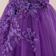 thumbnail image 4 of IDOPIP Flower Girl Dress Birthday Party Princess Dress Tulle Pageant Gown Kids Floral Lace Embroidery Formal Bridesmaid Dress Wedding Prom Communion Dresses 12 Years Dark Purple, 4 of 8