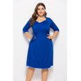 thumbnail image 3 of U.Vomade Robe d'Été pour Femme Grande Taille Décontractée à Manches Mi-Longues à Col en V, 3 of 6