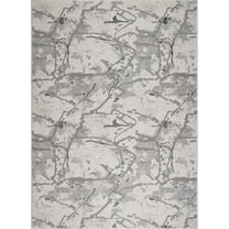 Ladole Rugs Boundless Ivory Grey Abstract Contemporary Durable Rustic Indoor Area Rug Carpet, 8x10 (7'10" x 10'5", 240cm x 320cm)