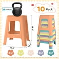 thumbnail image 2 of Wanan 10 Pack Stackable Chairs for Outdoor, 18.8" H Colorful Nesting Plastic Stool, Backless Chairs Flexible Seating for School, Home, 2 of 8